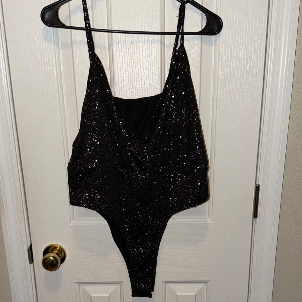 SHEIN Black Glitter Chemise